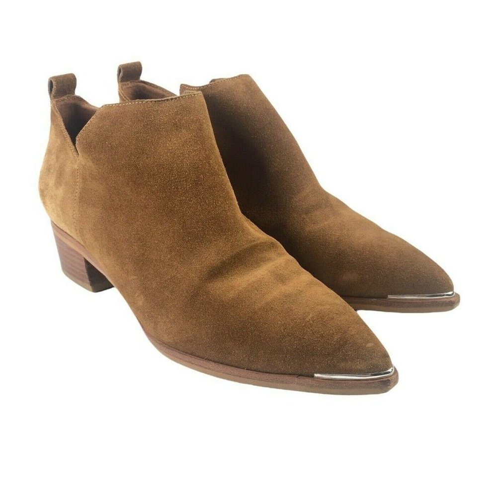 Marc Fisher Mlyamir Women’s Chelsea Ankle Boots Brown Suede Size 7.5M